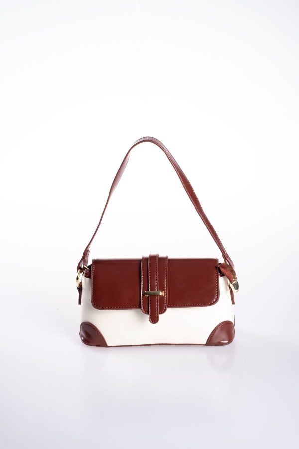 Bordro & Bej Vegan Deri Ayarlanabilir El ve Omuz Çantası