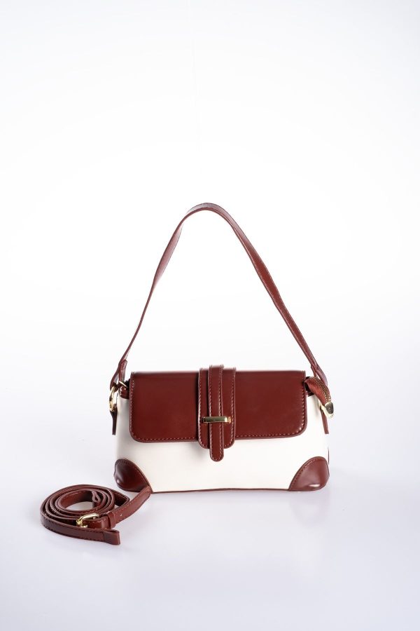 Bordro & Bej Vegan Deri Ayarlanabilir El ve Omuz Çantası