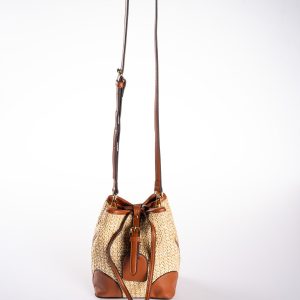 Hasır Taba Büzgülü Ayarlanabilir Omuz Çantası