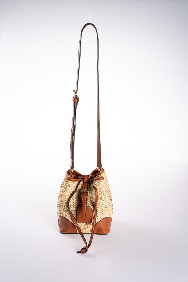 Hasır Taba Büzgülü Ayarlanabilir Omuz Çantası