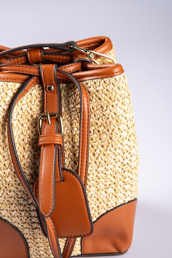 Hasır Taba Büzgülü Ayarlanabilir Omuz Çantası