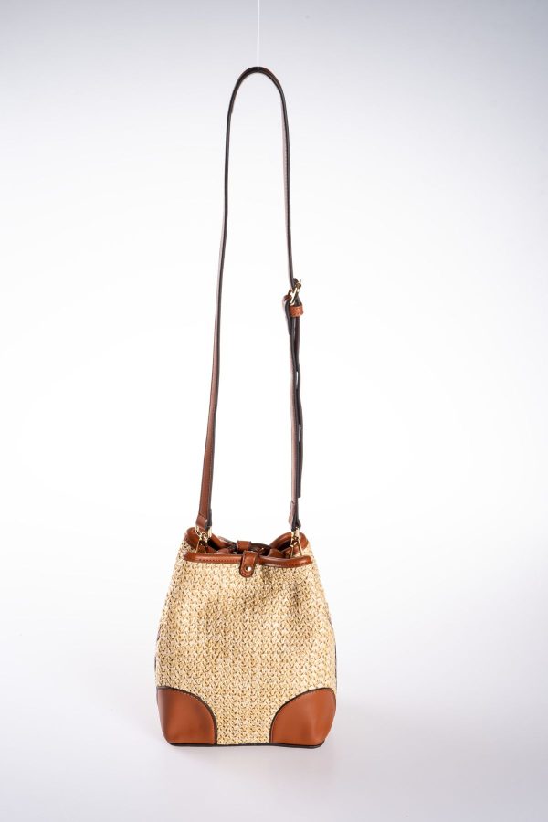 Hasır Taba Büzgülü Ayarlanabilir Omuz Çantası