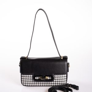 Pastel Yeşil Vegan Deri Detaylı Krem Kanvas Ayarlanabilir El ve Omuz Çantası