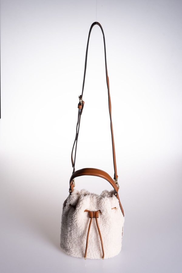 Moonbag Taba Krem Peluş El ve Omuz Çantası