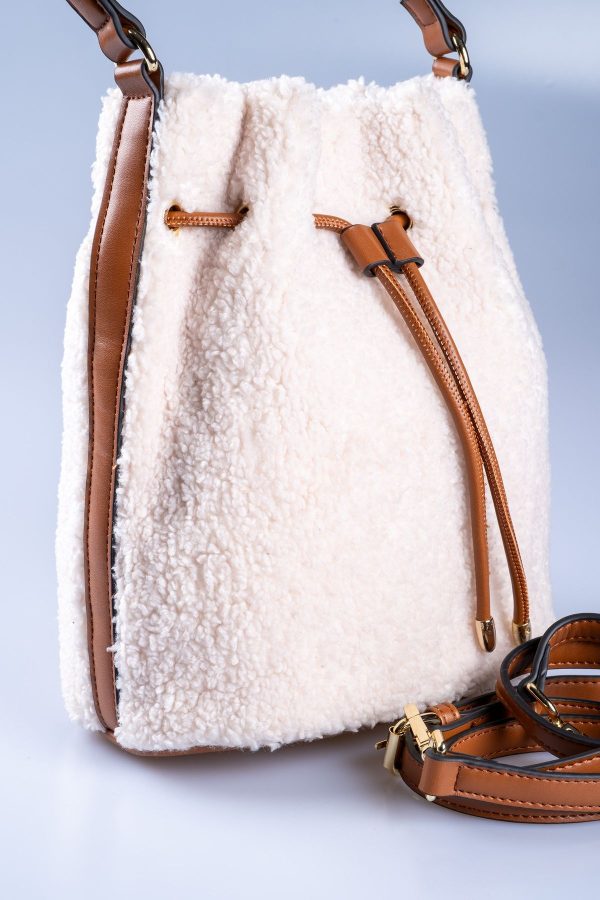 Moonbag Taba Krem Peluş El ve Omuz Çantası