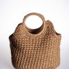 El Örgüsü Yuvarlak Saplı Astarsız Hasır Çanta
