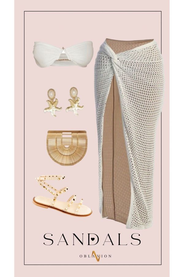 Valent Troklu Hakiki Deri Bej Sandalet