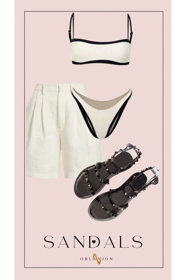 Valent Siyah Troklu Hakiki Deri Siyah Sandalet