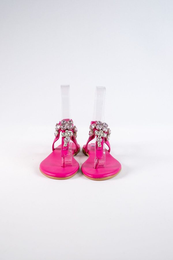 Lavion Fuşya Pembe Taşlı Günlük Kadın Sandalet