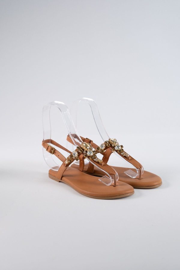 Lavion Nude Bal Renkli Taşlı Günlük Kadın Sandalet