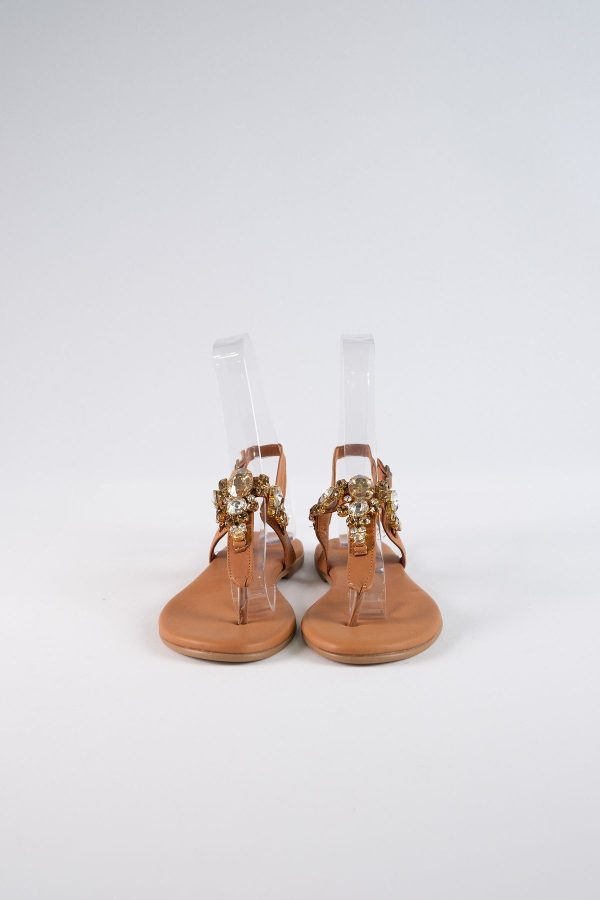 Lavion Nude Bal Renkli Taşlı Günlük Kadın Sandalet