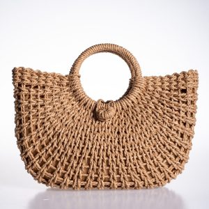 Açık Taba Biye Vegan Deri Detaylı Tote Bej Kanvas Ayarlanabilir El ve Omuz Çantası