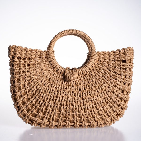 Hasır Astarlı Fermuarlı Plaj Çantası