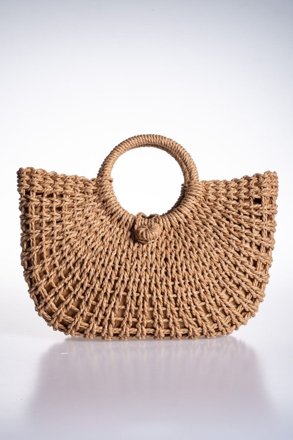 Hasır Astarlı Fermuarlı Plaj Çantası