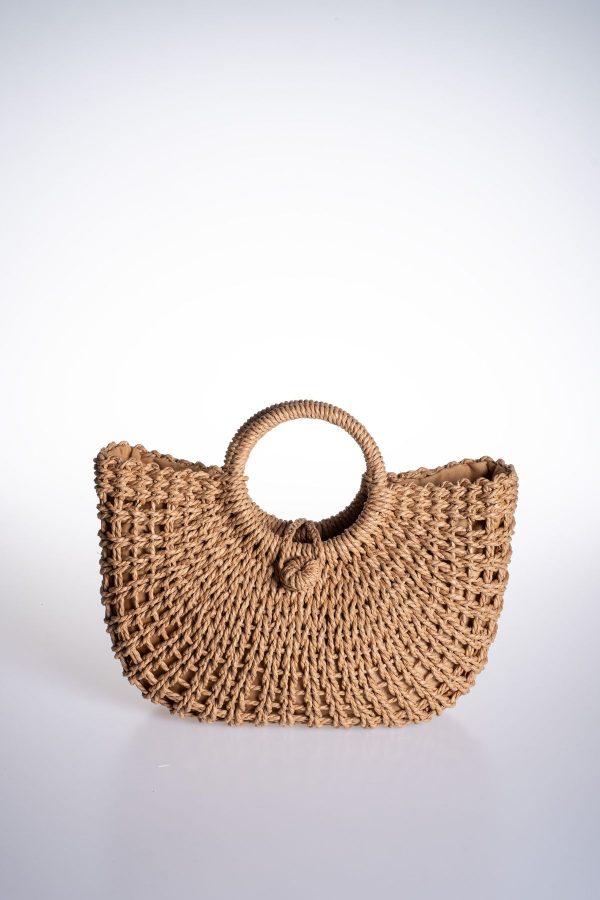 Hasır Astarlı Fermuarlı Plaj Çantası