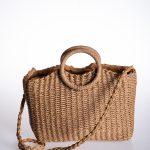 Açık Taba Biye Vegan Deri Detaylı Tote Bej Kanvas Ayarlanabilir El ve Omuz Çantası