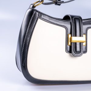 Pastel Yeşil Vegan Deri Detaylı Krem Kanvas Ayarlanabilir El ve Omuz Çantası