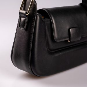 Pastel Yeşil Vegan Deri Detaylı Krem Kanvas Ayarlanabilir El ve Omuz Çantası