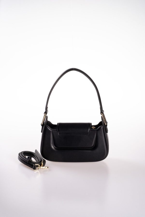 Siyah Vegan Deri Ayarlanabilir El ve Omuz Çantası