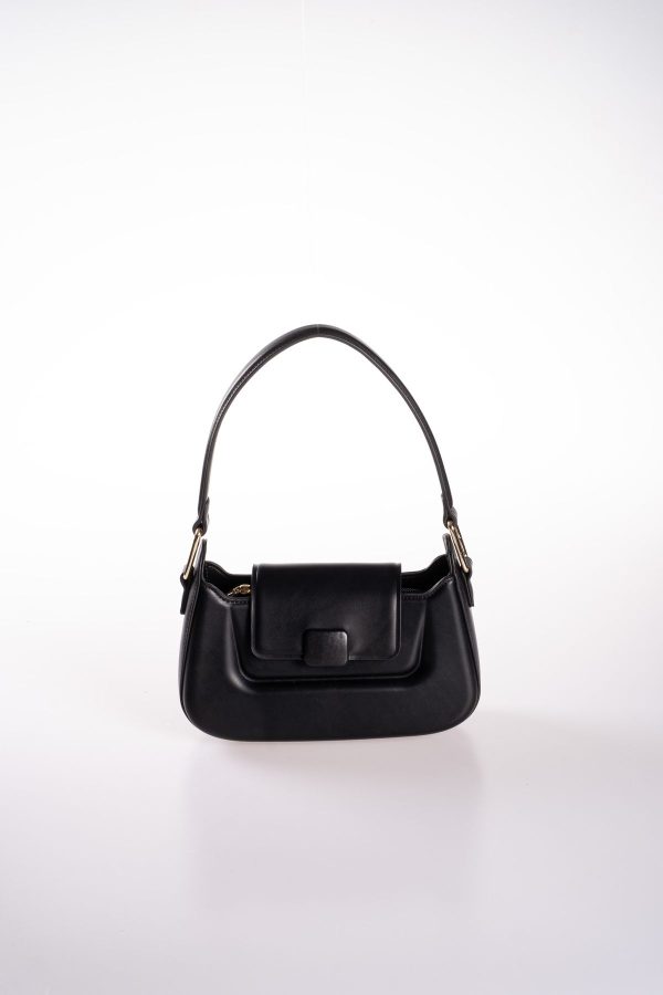 Siyah Vegan Deri Ayarlanabilir El ve Omuz Çantası